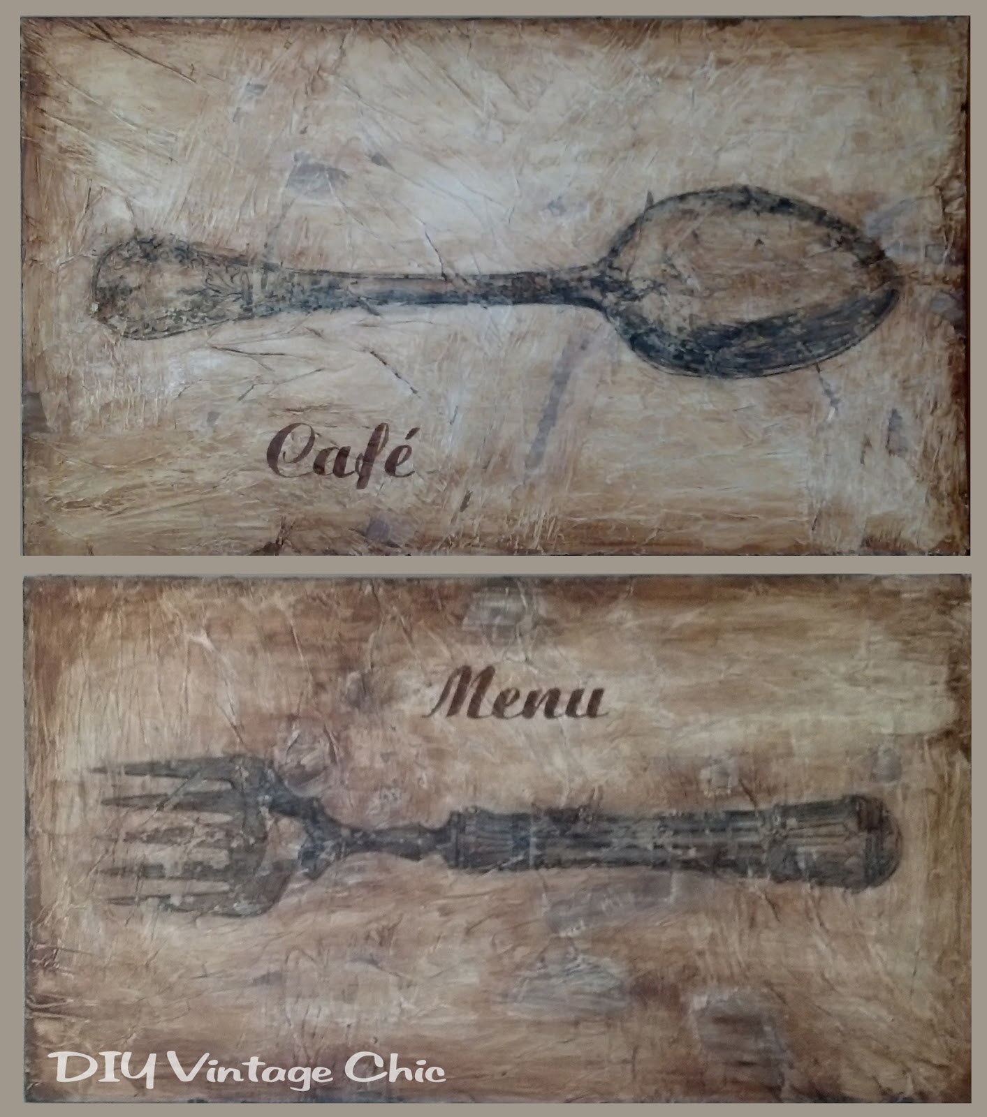 DIY Vintage Chic Spoon and Fork Vintage Artwork