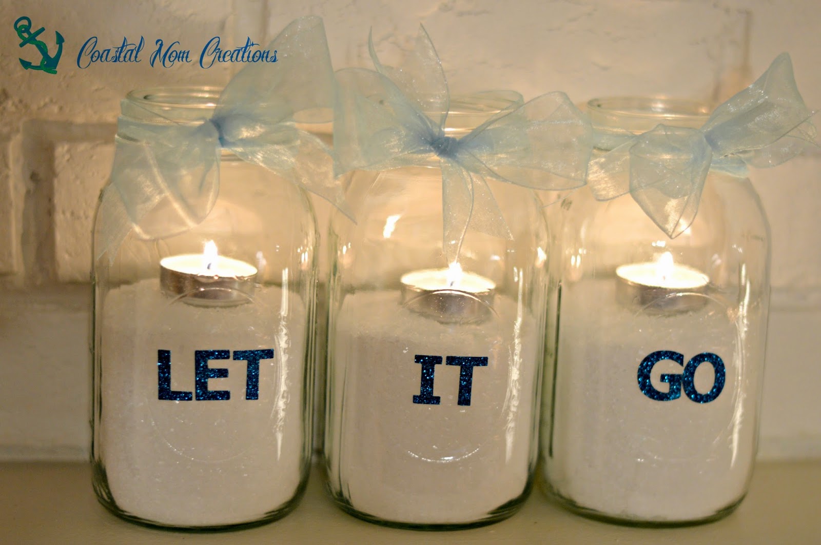 Coastal Mom Creations FROZEN Mason Jar Candles