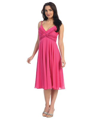 Ladies Fuchsia Pink Satin cocktail Dress