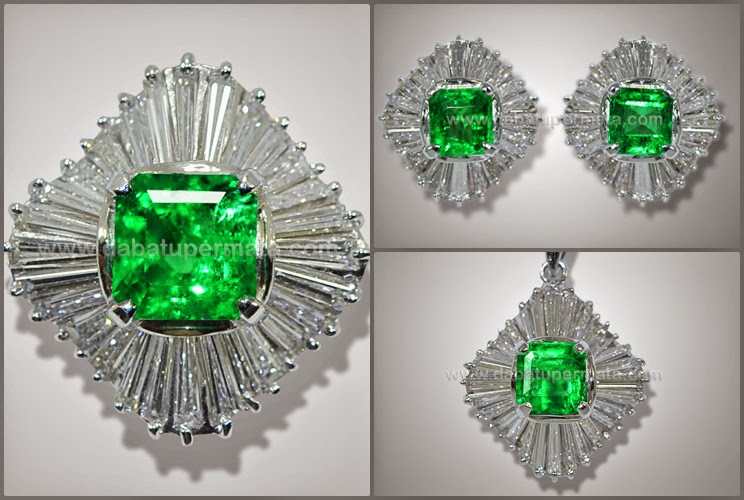 Set Cincin Anting Liontin Zamrud Colombia Rl 113 set cincin anting liontin zamrud colombia rl 113