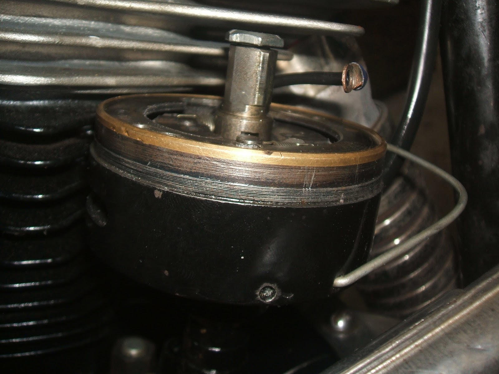 Harley Davidson Panhead Timing marks, distributortimer, log book.