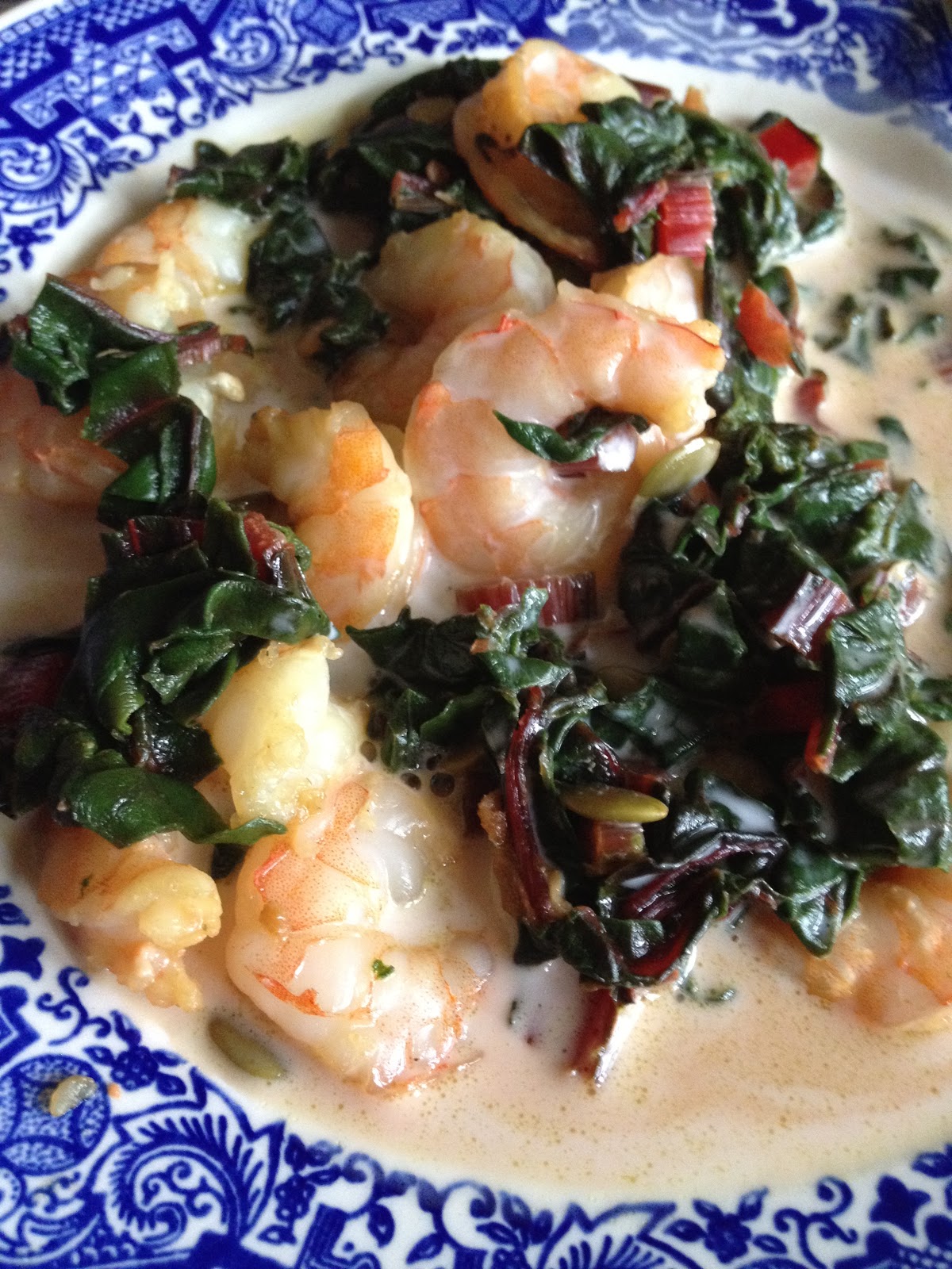 Feast of Gaea Recipes for Paleo Living Nutty Shrimps over Kale