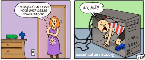 tirinha divertida sobre computador