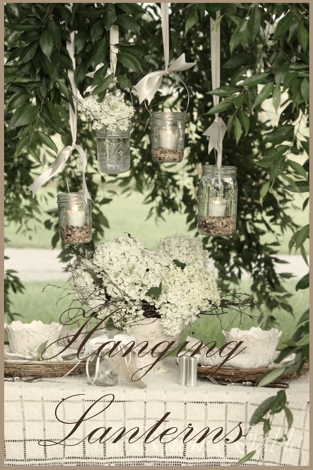 HANGING LANTERNS TABLESCAPE StoneGable