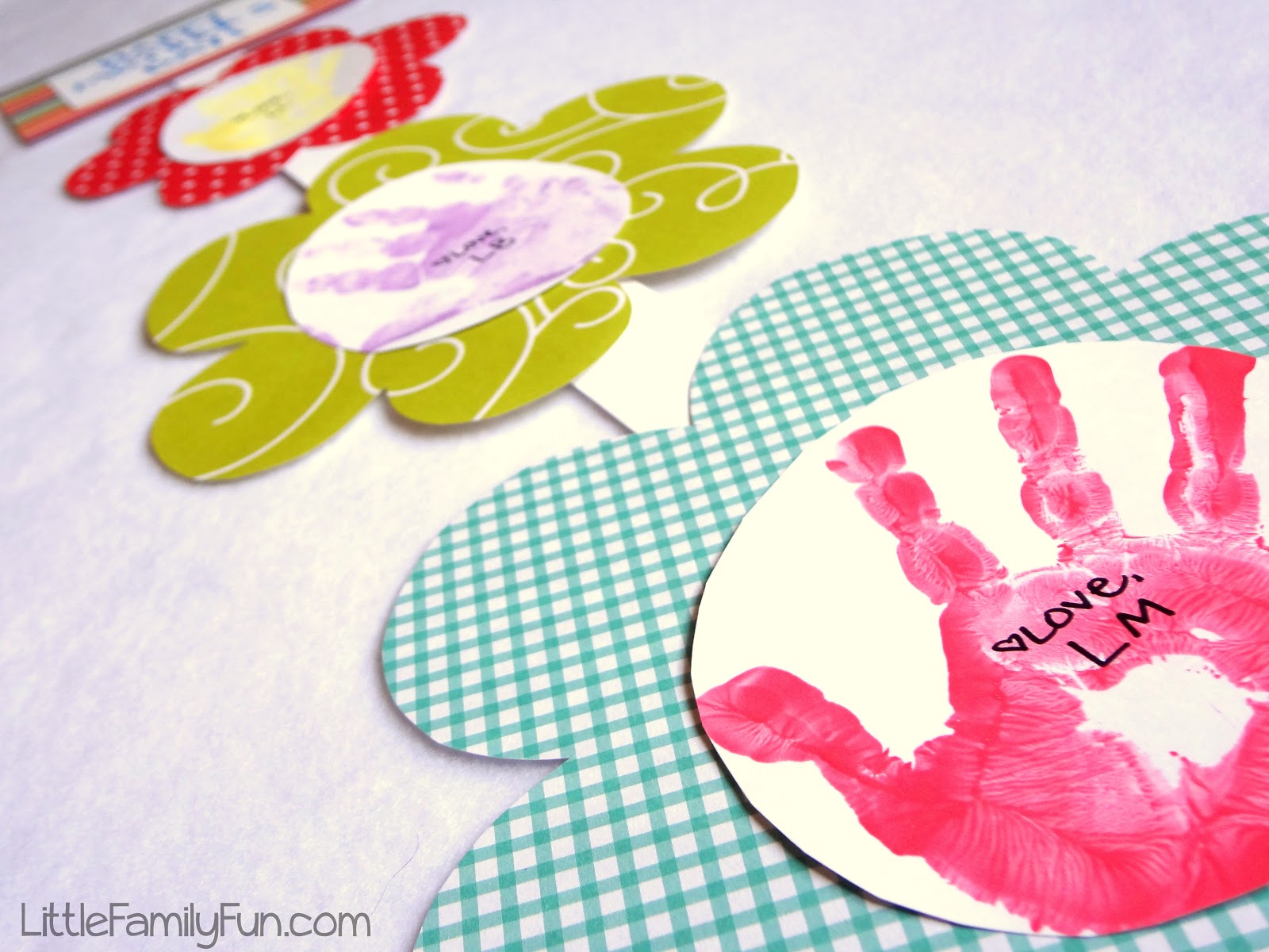 Hanging Handprint Flowers Mother's Day Card