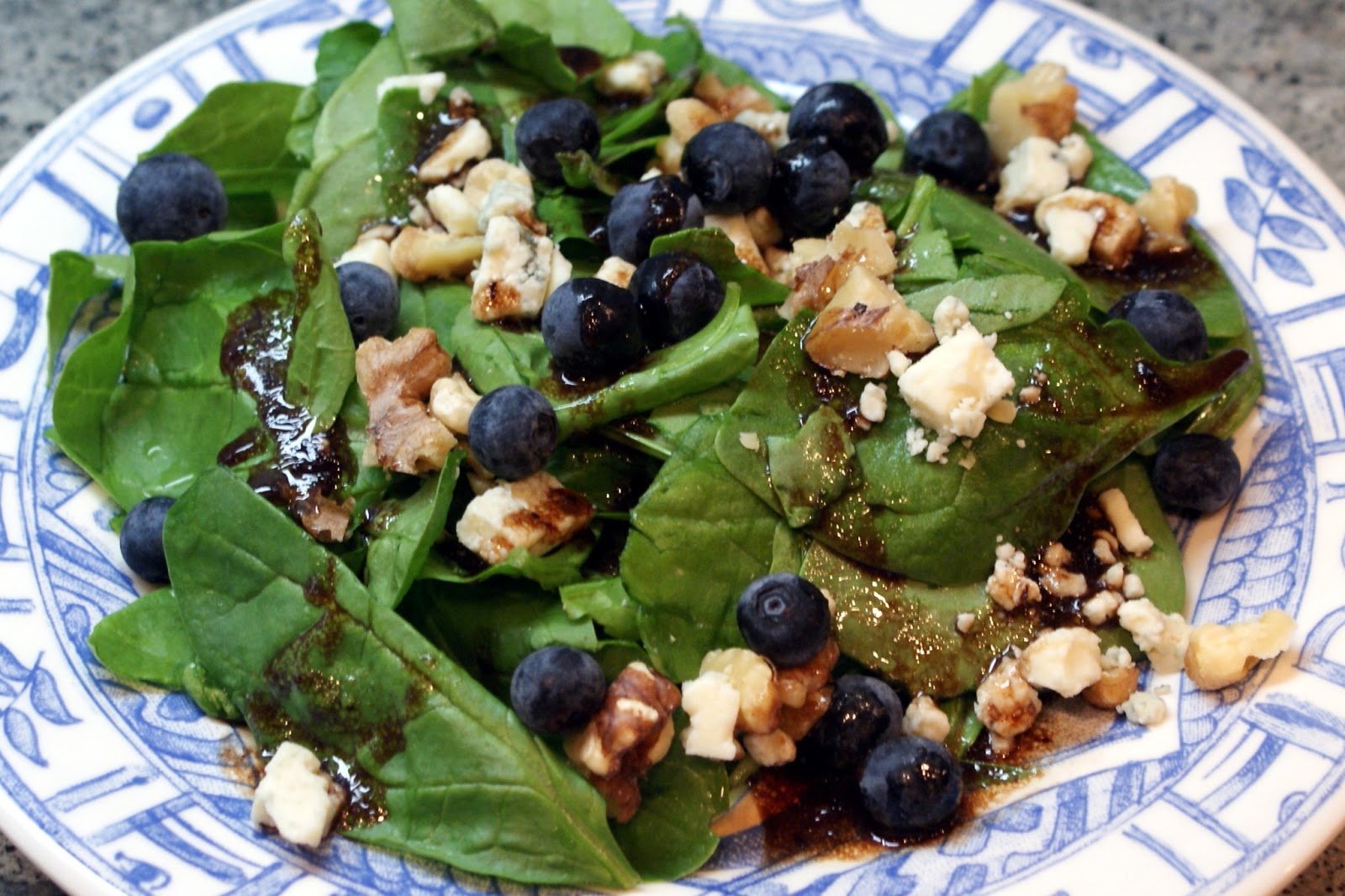 The Baker's Mann Spinach Salad with Blueberries and Blue Cheese