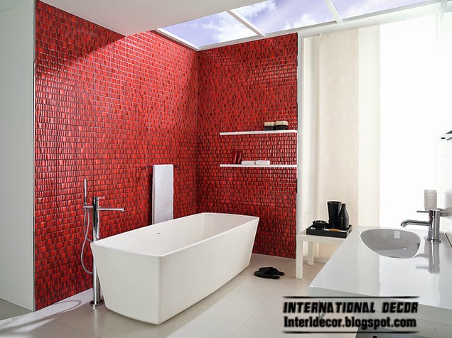 decorate with red, red mosaic tiles for bathroom decorate with red, red mosaic tiles for bathroom