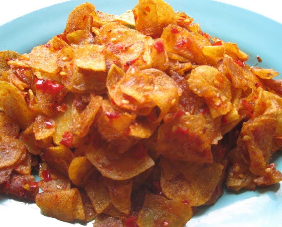 Resep Keripik Kentang Pedas Manis Renyah Resep Keripik Kentang Pedas Manis Renyah