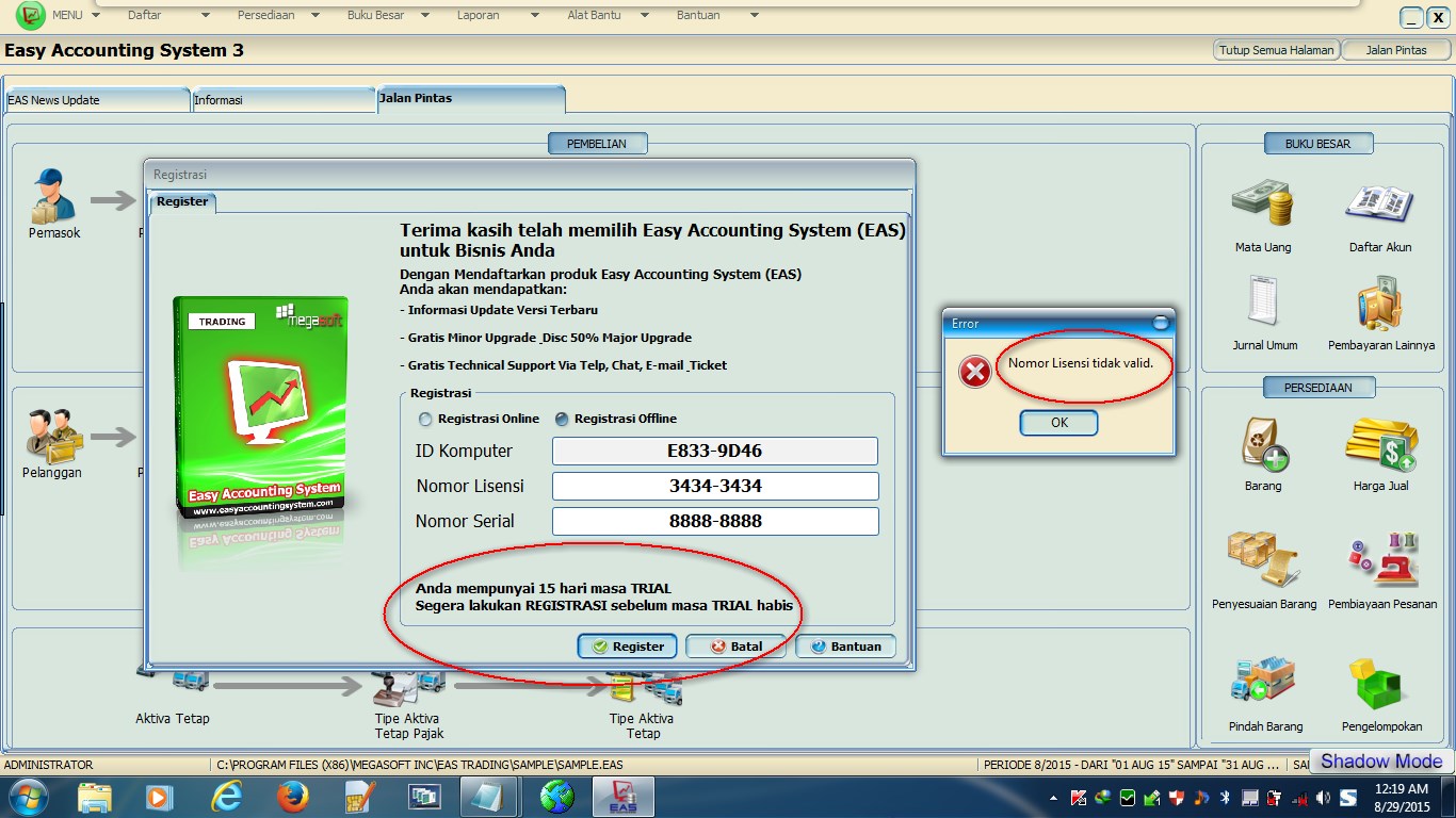 Trading company accounting system
