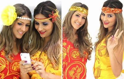 Acessórios de cabeça para Carnaval Headband flor e turbante glam acessórios de cabeca para Carnaval Headband flor e turbante glam
