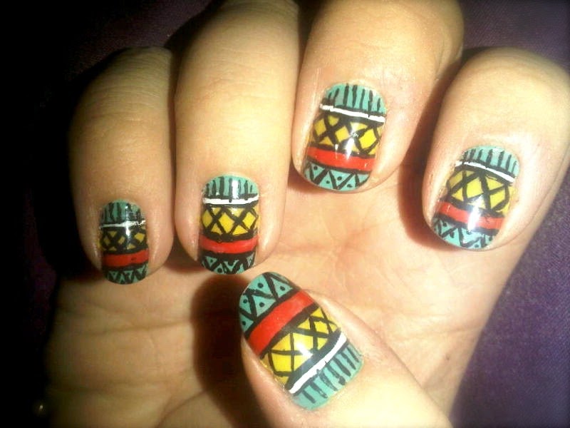 7. Tribal Nail Art Tutorial for Summer - wide 9