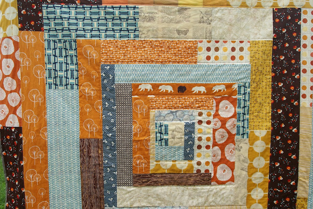 Autumn Sky fall log cabin quilt by Fabric Mutt