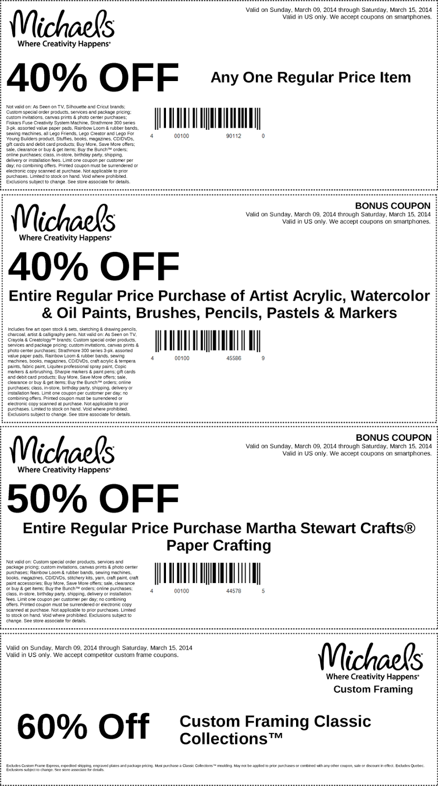 Michaels coupon codes
