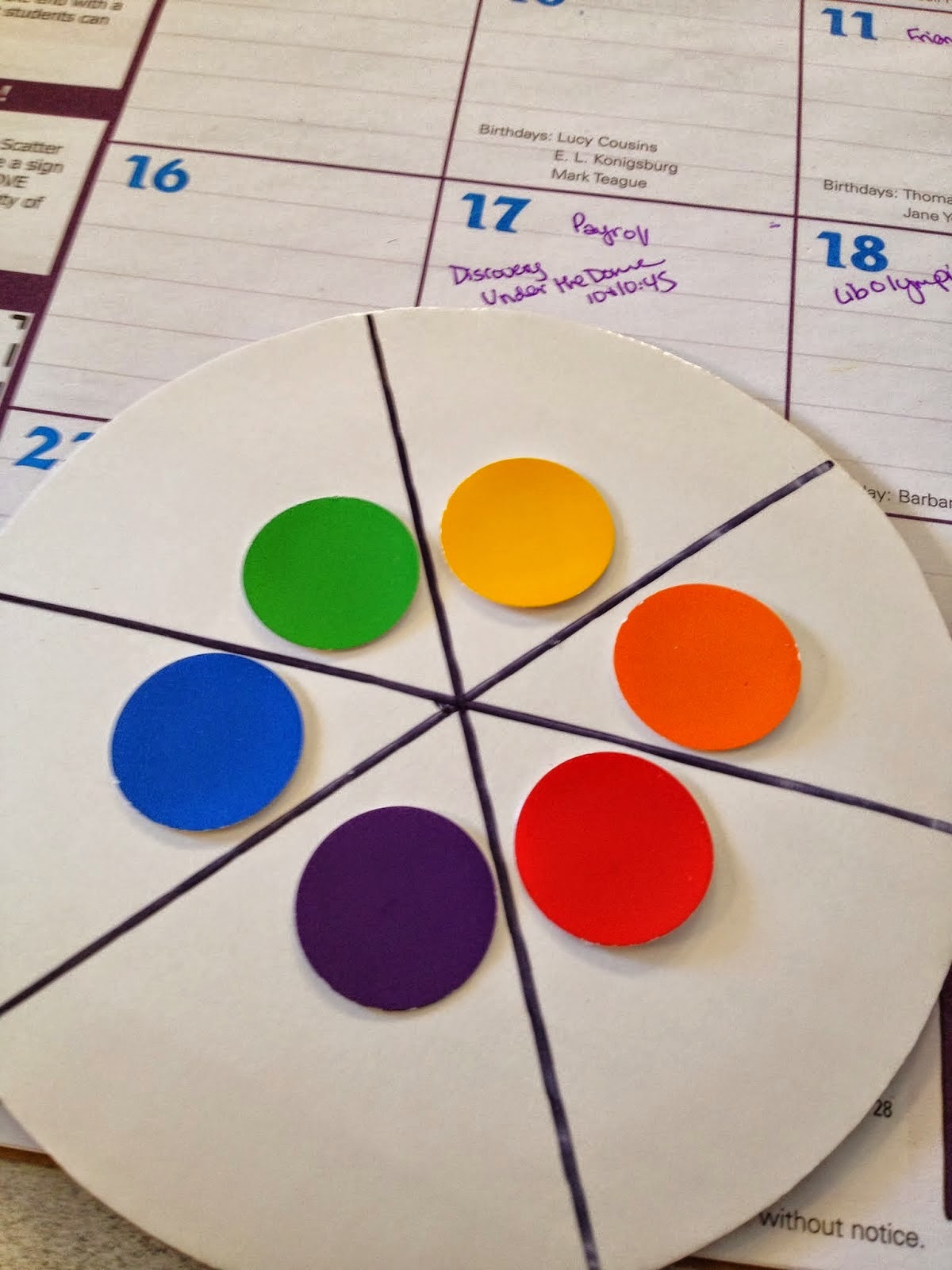 colour wheel matching game