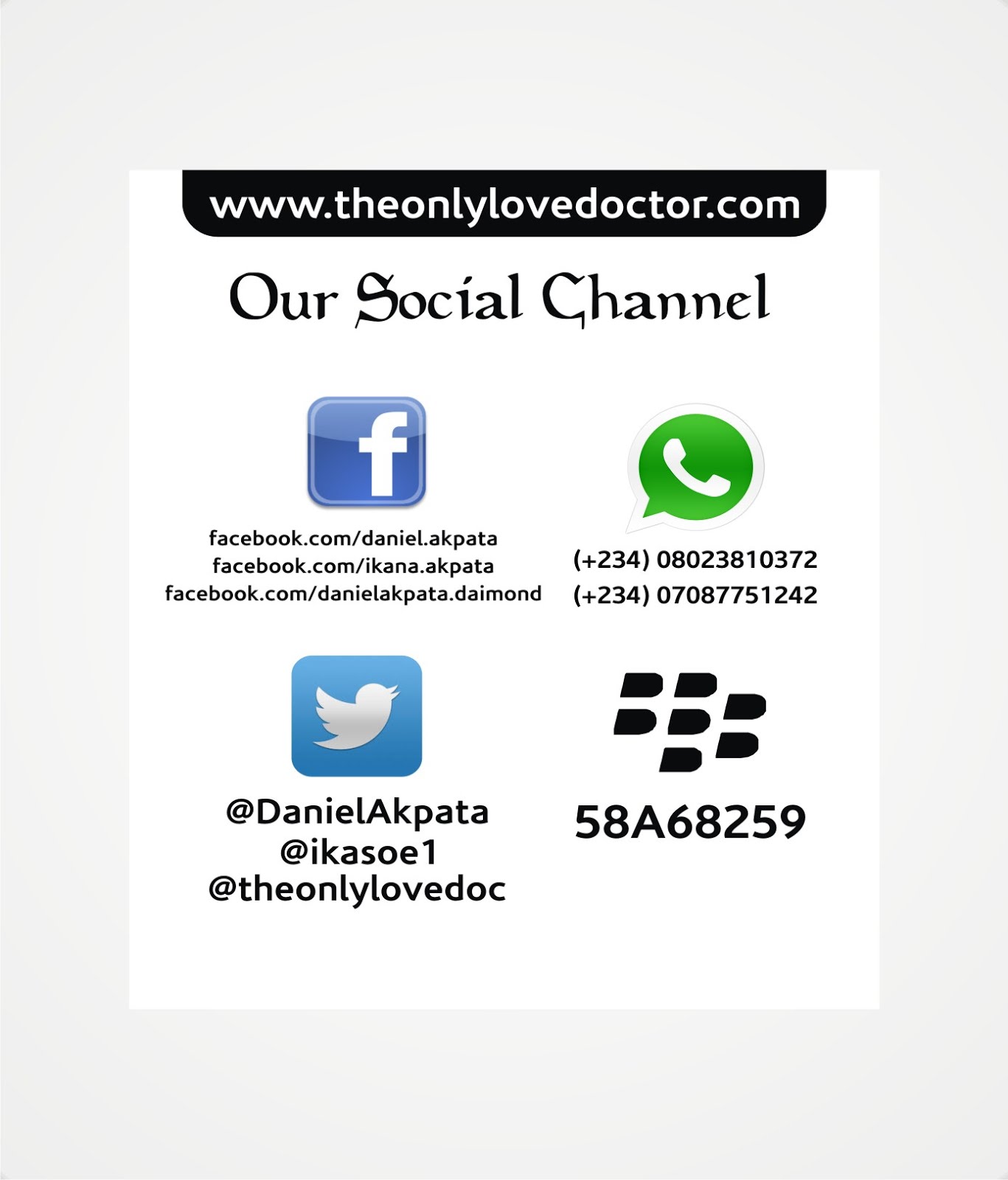 OUR SOCIAL CHANNEL