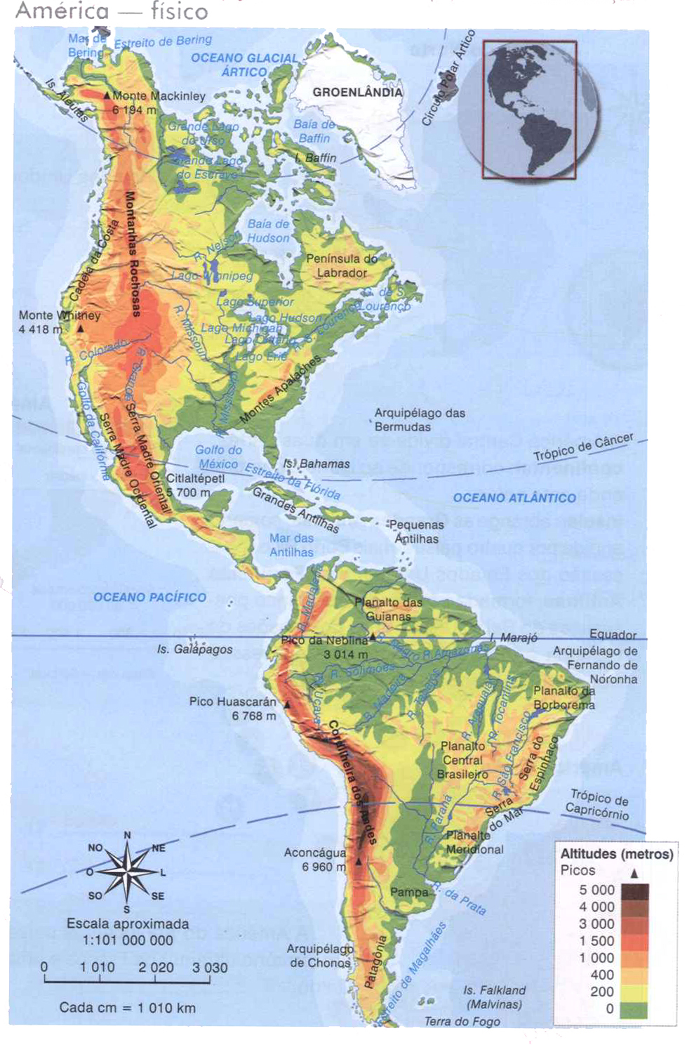 Mapa Mudo America Central Y Sur
