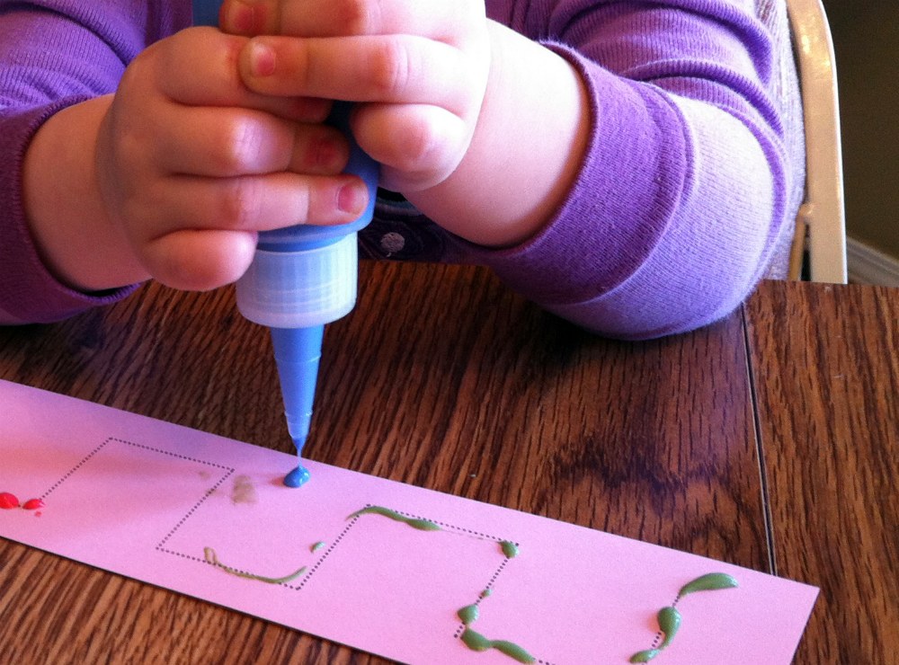 Testy yet trying Colored Glue Tracing PreWriting