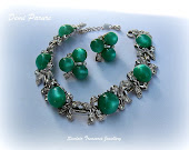 Moonstone Green Bracelet and Earring Vintage $62.99