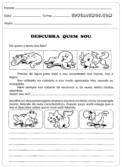 Produção de texto para o 2° ano do ensino fundamental