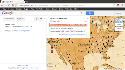 Get the URL from Google Maps with Threasure Mode selected Get the URL from Google Maps with Threasure Mode selected