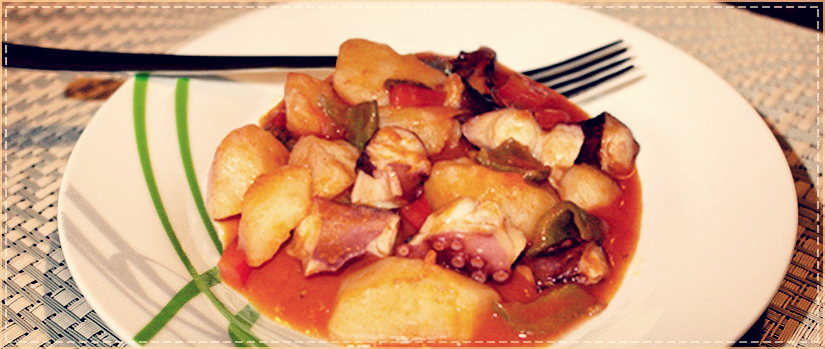 guiso de pulpo con patatas