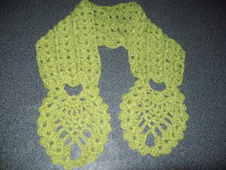 tejido crochet de ana: CUELLO CON PUNTO PIÑA