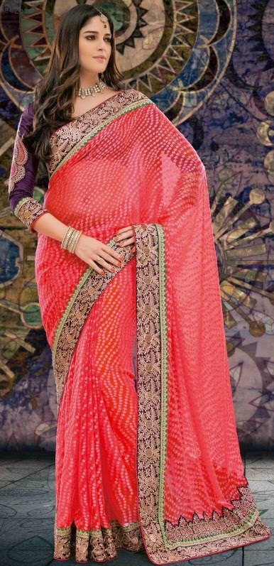 Brasso Peach Designer Embroidery Saree with Unstitched Blouse Brasso Peach Designer Embroidery Saree with Unstitched Blouse