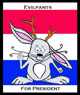 B.T. Evilpants For President Jackalope Showing Peace Sign