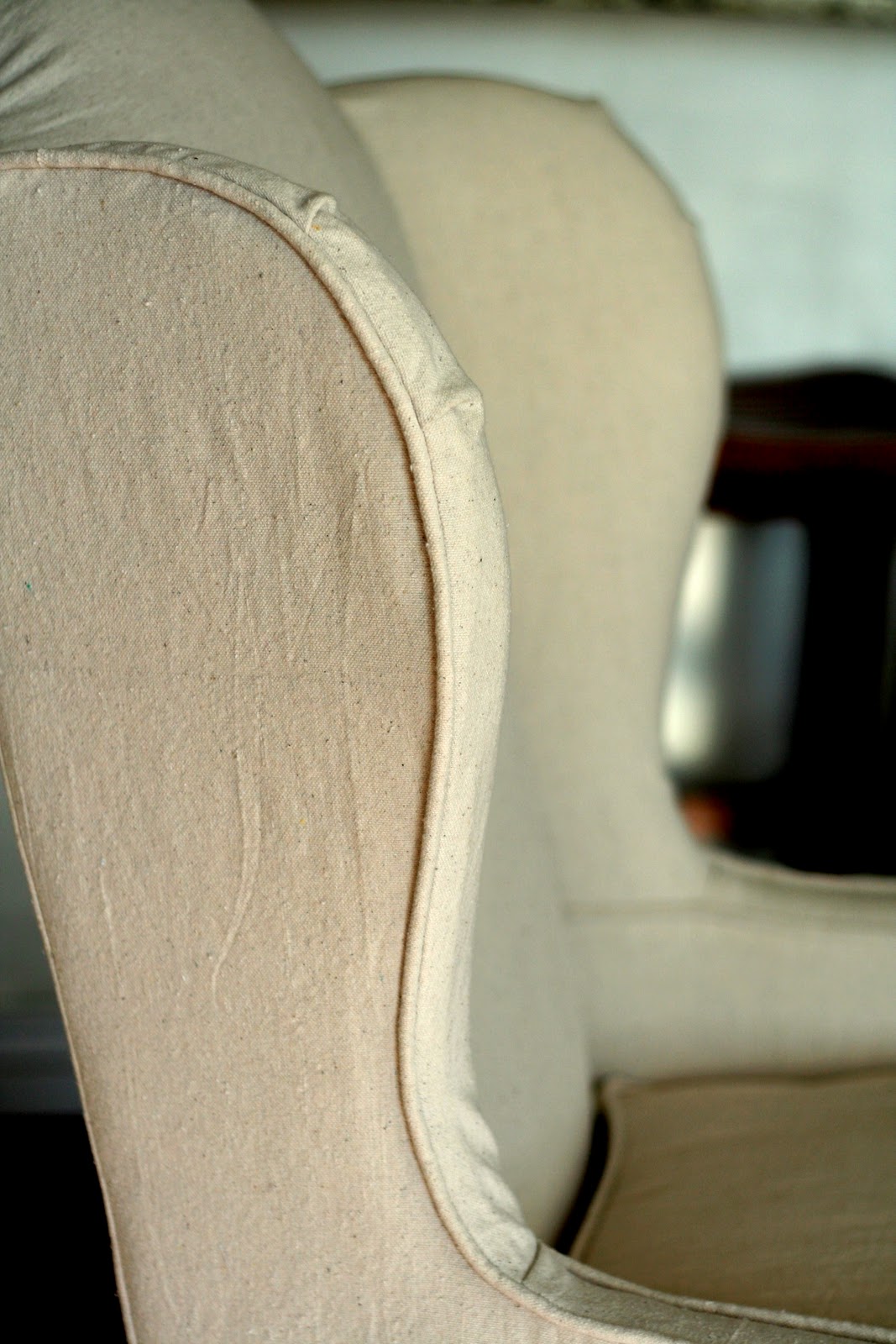 Custom Slipcovers By Shelley Drop Cloth Wingback Chair