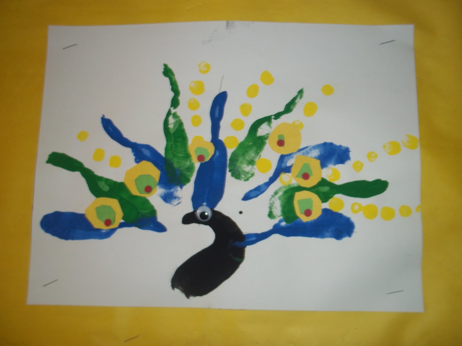 Happily Ever After...An Art Teacher's Fairy Teal Finger Painted Peacocks