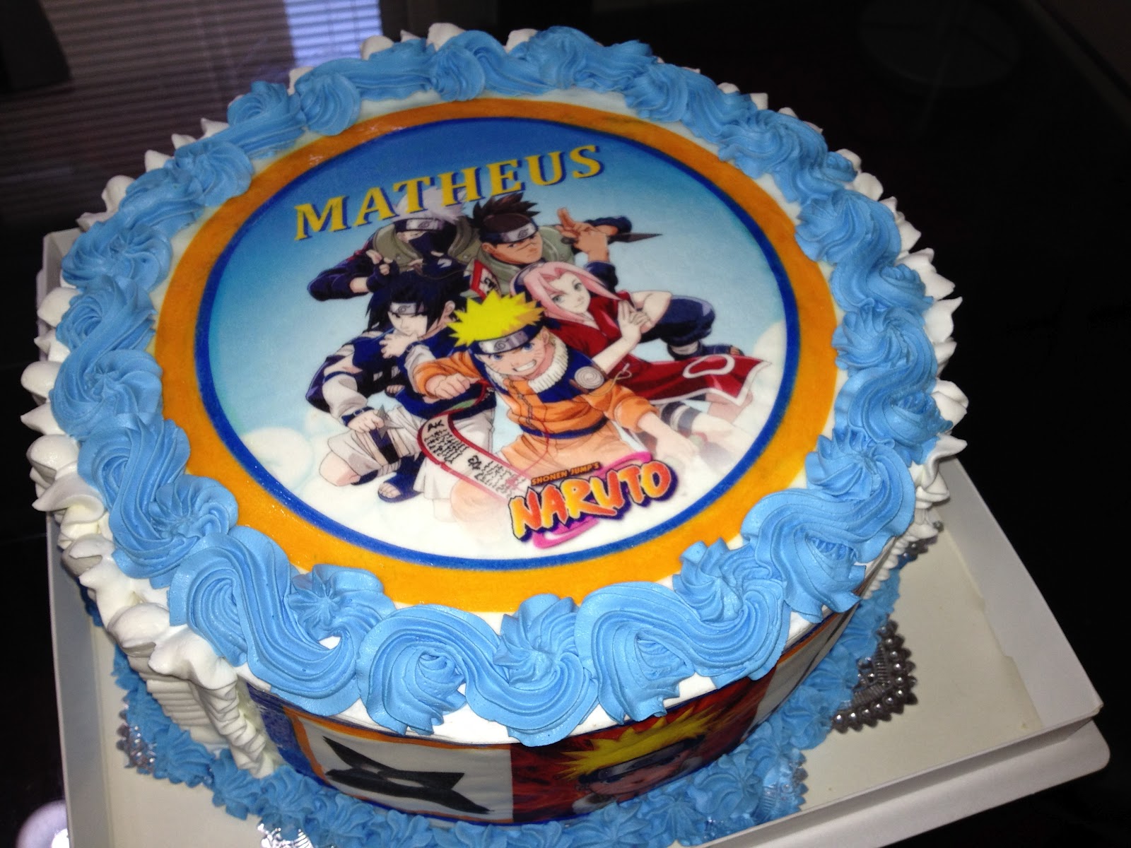 decoracao festa naruto:Bolo com 24cm de diametro e 8cm de altura decoracao festa naruto:Bolo com 24cm de diametro e 8cm de altura