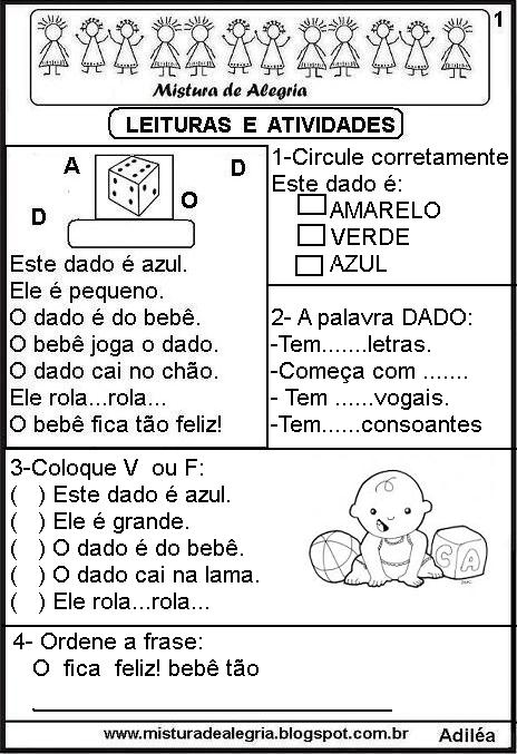 LEITURAS E ATIVIDADES, SEQUÊNCIA ALFABÉTICA, MATEMÁTICA, LETRA D