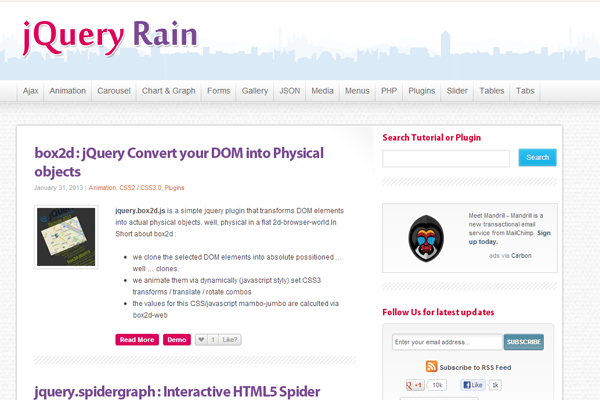 jQuery Rain jQuery Rain