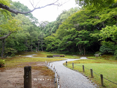 Moss garden views at the Yoshikien garden in Nara, Japan