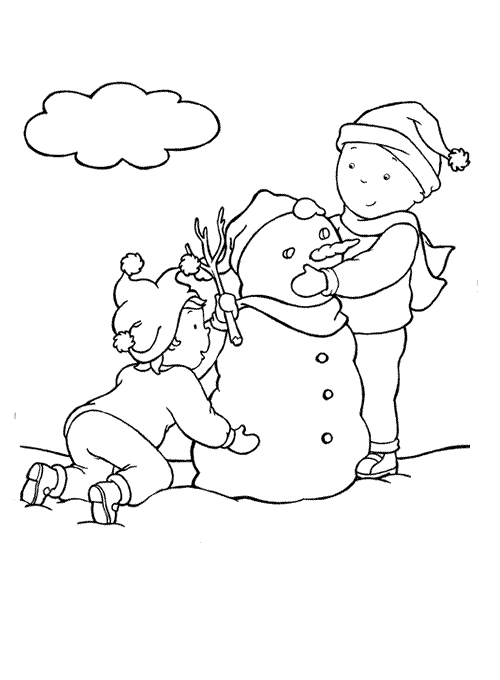 imagens O Natal de Caillou pintar Desenhos Preto e Branco O Natal de Caillou Colorir