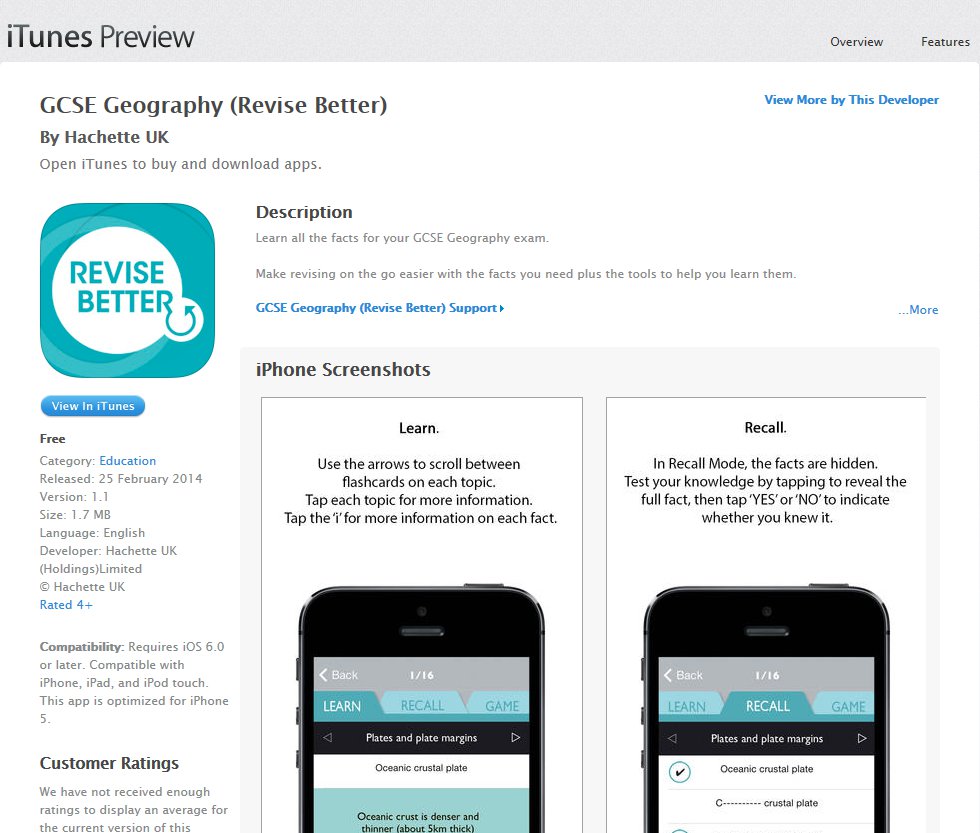 GCSE Geography Revision App free today only (22nd April)