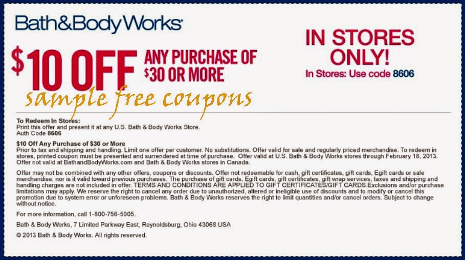 Bath and body works coupon code 30