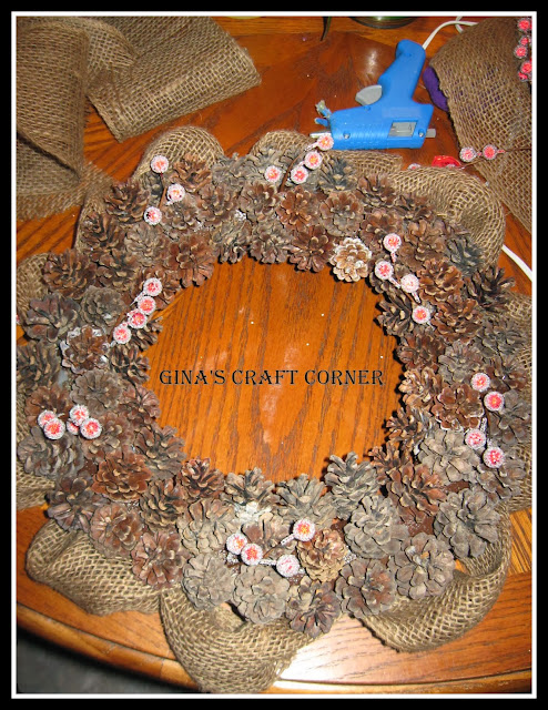 PInecone Wreath-Gina's Craft Corner
