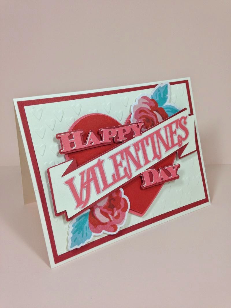 Cricut Valentine's Day rose heart card sideview