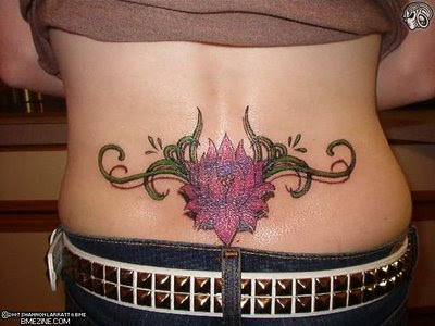 hawaiian flower tattoos on stomach