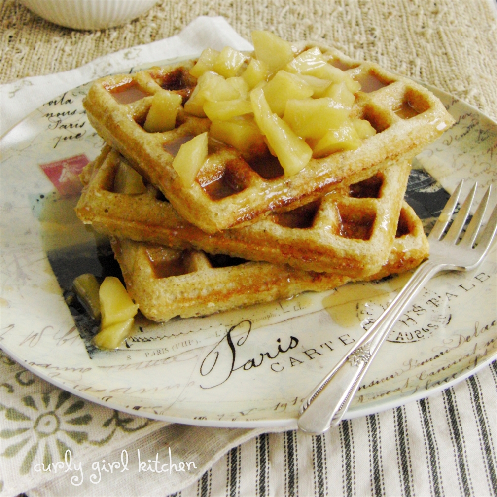 Curly Girl Kitchen Spiced Buttermilk Waffles with Apple Cider Compote
