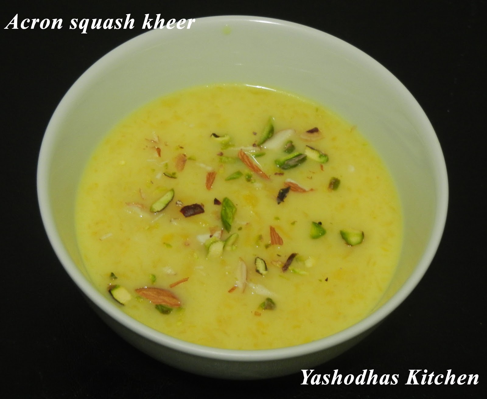 Yashodha's kitchen MICROWAVE ACRON SQUASH / DANISH SQUASH KHEER / PAYASAM
