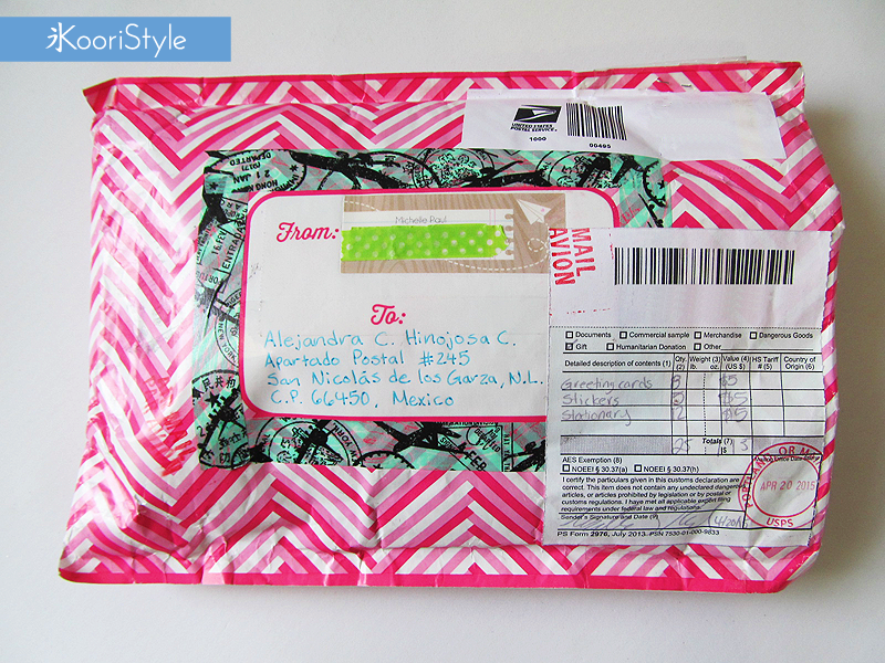Michelle’s Happy Mail from the U.S.! at KooriStyle.com Koori KooriStyle Kawaii Cute Planner Stationery Goods Goodies Kikki Washi Deco Tape Sticky Note Notes Paper Clips Happy Snail Mail Revolution Unboxing Opening Video Letter Envelope Idea