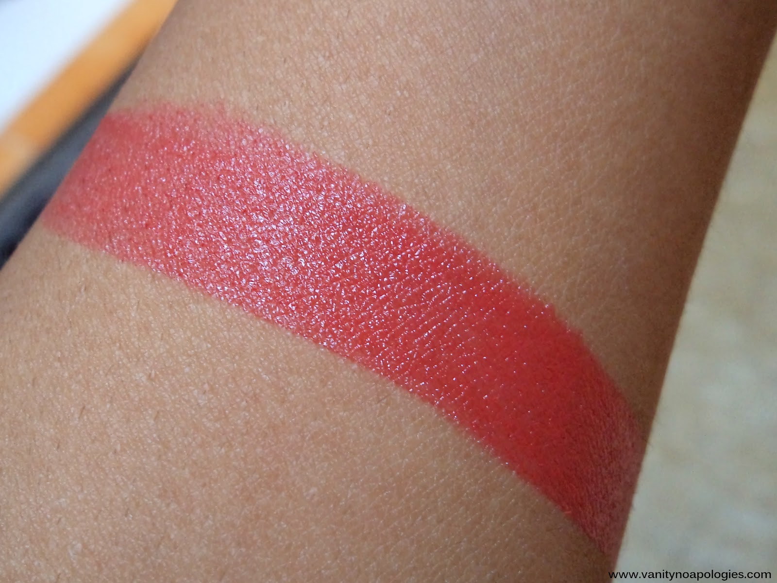 Queen Cosmetics Lipstick in Coral Review, Swatches