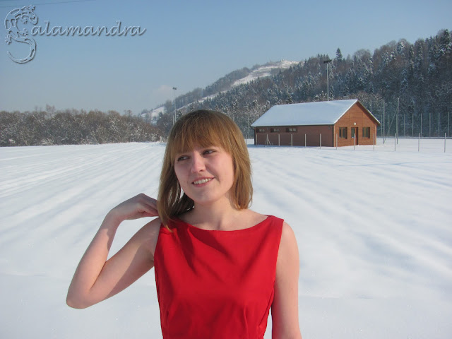 red dress