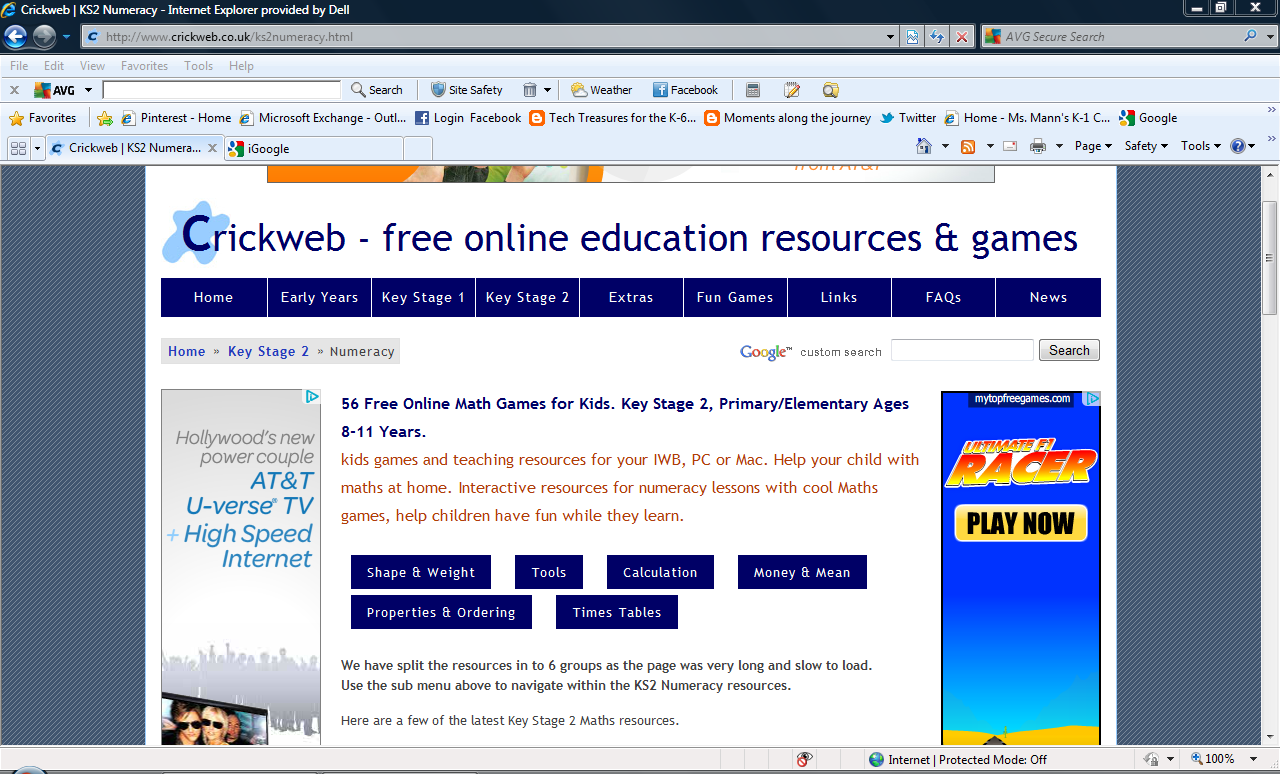 Tech Treasures Math Sites