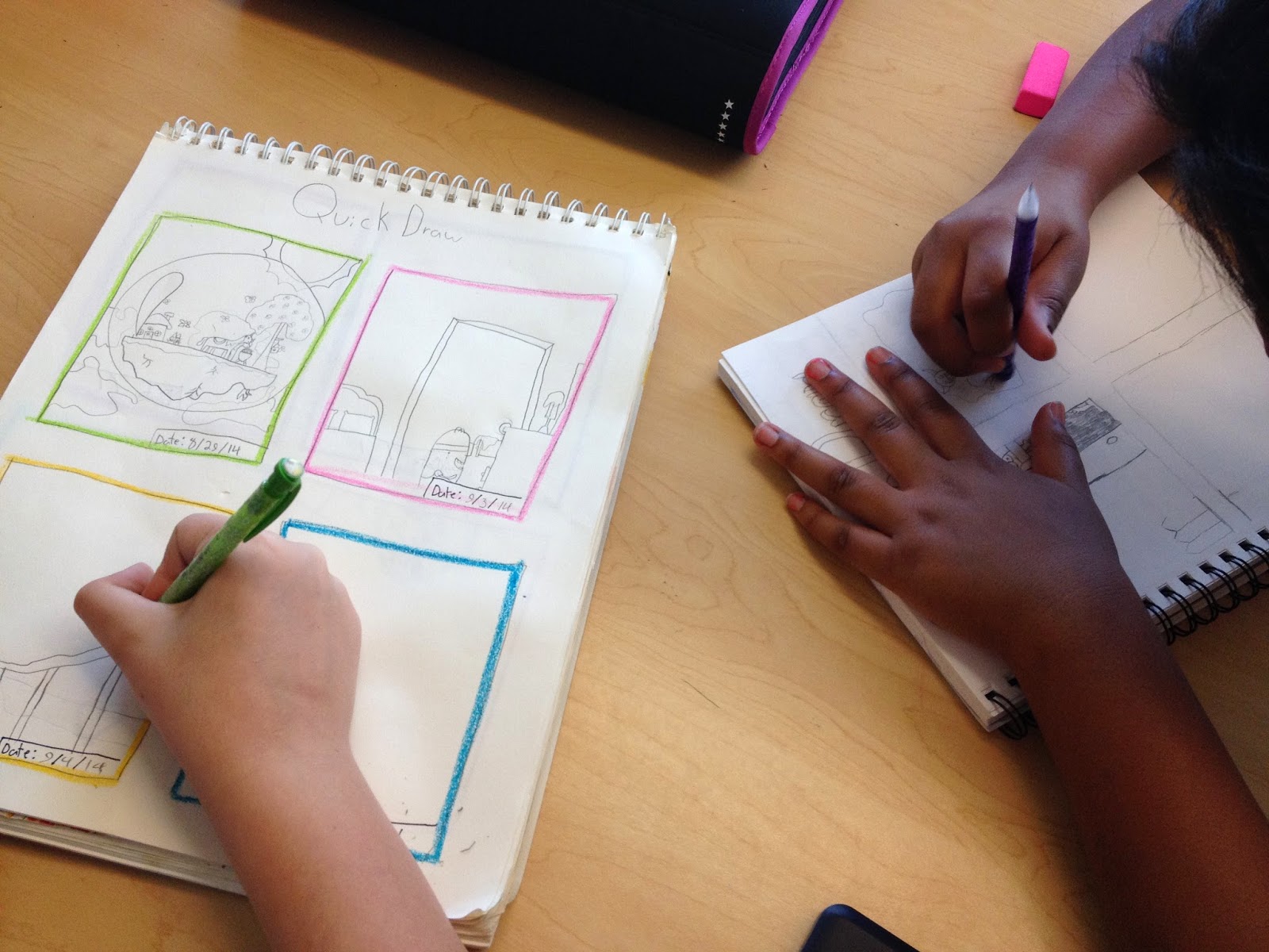 come to the Art side Monday Mayhem Sketchbooks in the Middle School