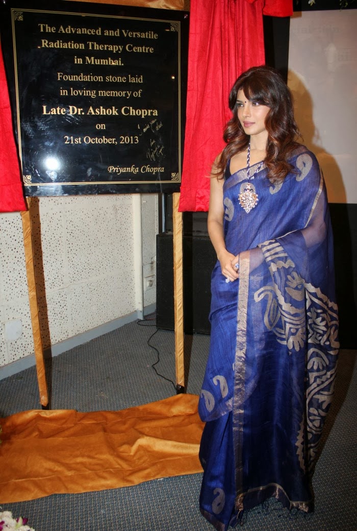 Priyanka Chopra Latest Photos in Blue Saree - Hot Blog Photos