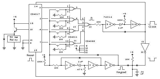 Digital Electronic Lock Circuit Diagram