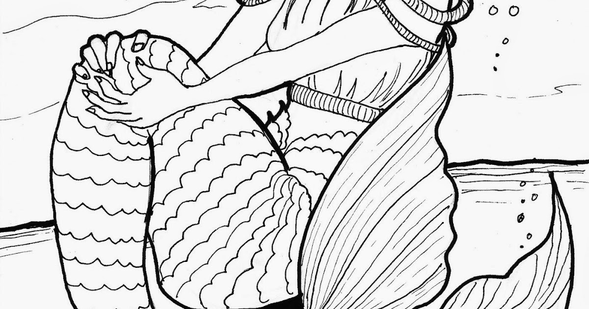 (free!) Original Coloring Pages: Mermaid Coloring Page